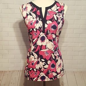 Talbots Petites Pink & Navy Tank Size Petite Large